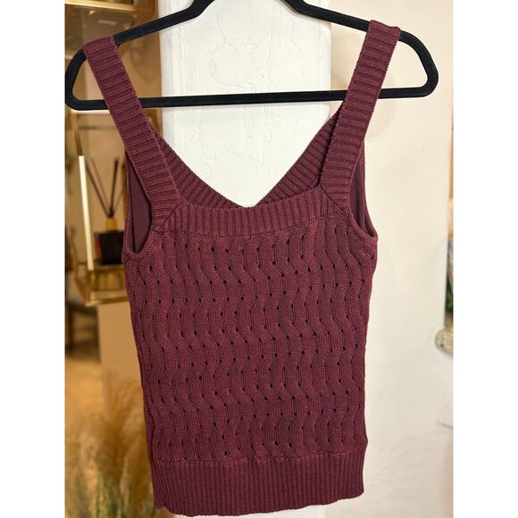 Ecru Deep Purple Silk Lined Fitted Sweater Tank Medium 4-6 - Picture 4 of 6